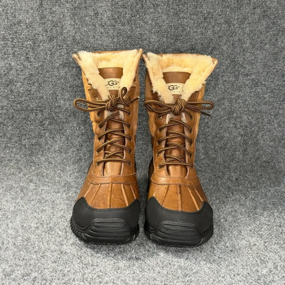 UGG Adirondack II GTX Snow Boots Womens 9 Brown Leather Suede Shearling Gore-Tex